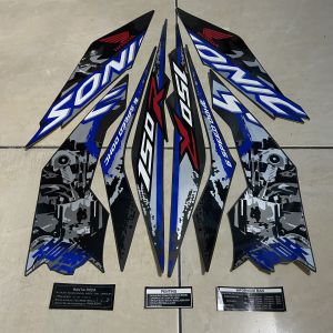 stiker striping honda sonic 150 r 2019 2020 biru lis body standar berkualitas original