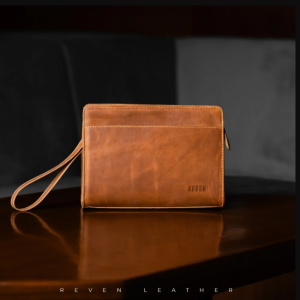 Reven Leather Jakarta - Matthew Tas Tangan Clutch Hand bag Pria Bahan Kulit Sapi Asli Crazy Horse