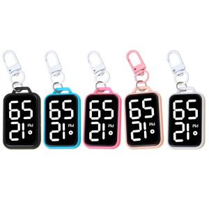Digital Keychain Pocket Watch Portable Timekeeping Device For Study Exam Plastic Miniature LED Electronic Clock Gift