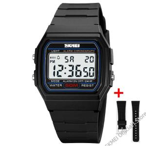Skmei 2042 Đồng hồ thể thao kỹ thuật số cho phong cách quân sự cho nam không thấm nước lịch ngày tuần Đồng hồ đeo tay nam Đồng hồ treo tường mỏng điện tử 1381