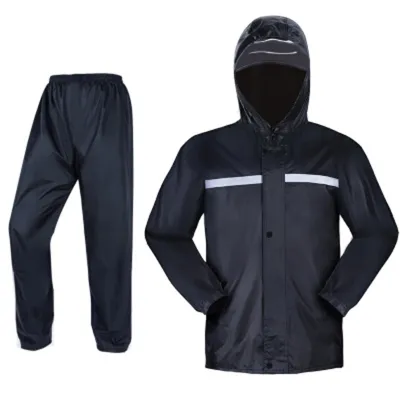 Oxford Cloth Raincoat Reusable Rainwear Poncho Waterproof Long Hooded Motorcycle Rain Coat Jacket Suit For Man Woman Lady