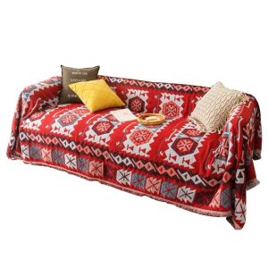 Thảm Phòng Khách Phong Cách Vintage Vải Cotton Cao Cấp Nhập Khẩu Sợi Bông Mềm Mại Tự Nhiên Đa Năng
