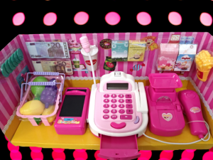 My Little Horse Playset Little Ponyy Pretend Play Cashier Diy Toys Light & Sloud