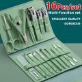 Manicure Set Stainless Steel Nail Clippers Set for Manicure/Pedicure /Grooming Cleaning Tools With High Quality Carbon Steel 4/16 Pcs. 