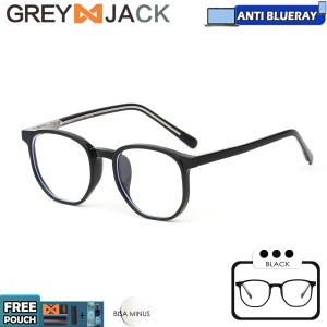 Grey Jack Kacamata Kotak Simple TR90 Bisa Minus Antiradiasi Blueray Photocromic Bluecromic 9031