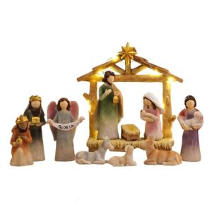 Baby Jesuses Holy Family Statue Miniature Christmas Nativity Scene Sculpture Xmases Indoor Home Table Holiday Decors