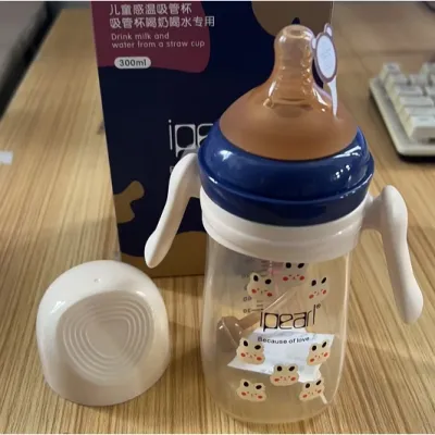 300ML Baby Milk Bottle Wide Neck Botol PPSU Baby Feeding Bottle Infant Straw Bottle Leak-proof Drop-proof