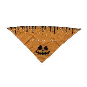 Ourunzhe Halloween vật nuôi quấn khăn với ma quái in cho chó và mèo phụ kiện