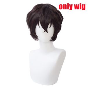 Anime Bungo Stray Dogs Dazai Osamu Anime Cosplay Costume Black Coat Suit Wig Sets Adult Men Windbreaker Halloween Cosplay Costumes