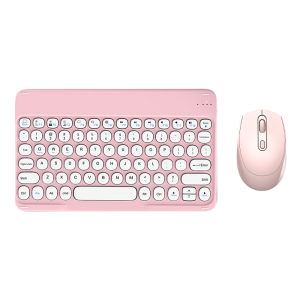 Aizoypro 10 inch Round Keycaps Bluetooth Keyboard & Mouse Set For iPad Wireless Portable Universal for Tablets Laptops Mini Slim