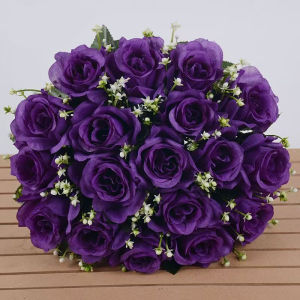Artificial plastic rose bouquet flower 18 pcs big design for decoration debut valentine wedding