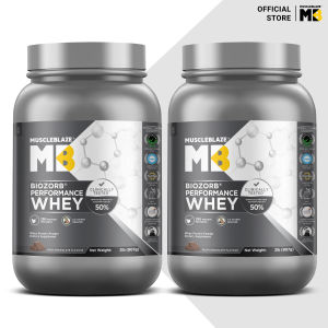 MuscleBlaze Biozorb Performance Whey Protein (Rich Chocolate 2lbs / 907g)   Pack of 2