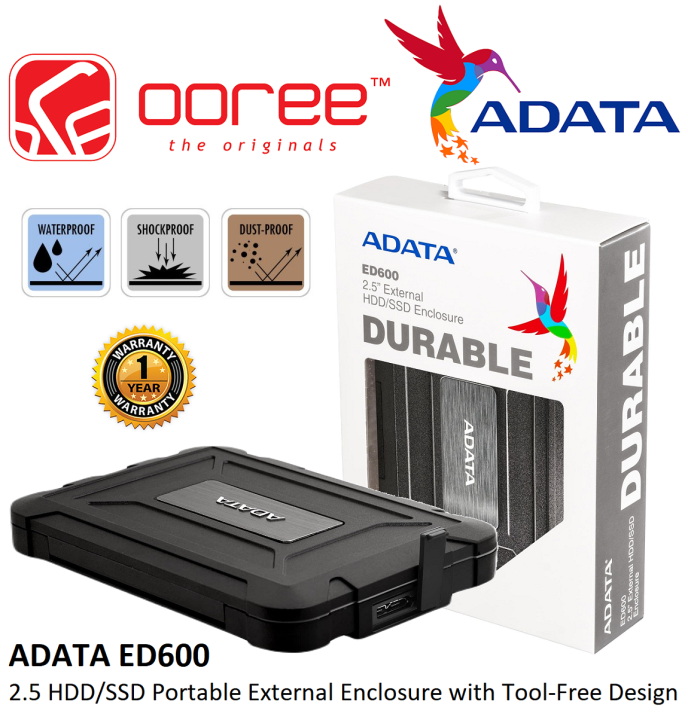 ADATA ED600 PORTABLE HARD DRIVE HDD SSD EXTERNAL ENCLOSURE