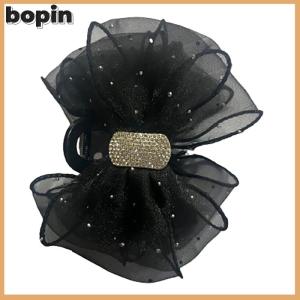 Bopin Korean Style Mesh Bow Rhinestone Hair Claw Vintage Elegant Hair Clamp Hairpin Shark Clips For Women Fashion Hair Accessories