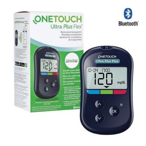One Touch Ultra Plus Flex Glucometer Machine with Bluetooth or One Touch Ultra Plus Strips 25s