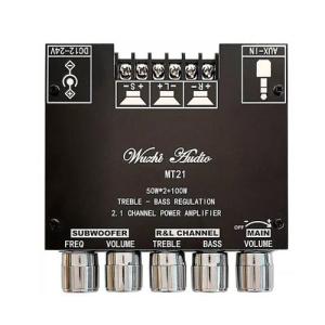 subwoofer amplifier ZK-MT21 2.1 channel bluetooth 5.0 subwoofer power amplifier board 50WX2+100W high power audiofitting