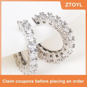 【ZTOYL】 2pcs đầy đủ Rhinestone Zircon Tai Cuff tai clip cho phụ nữ không có xỏ C hình dạng Earcuff tai bọc Earcuff Clip đồ trang sức quà tặng