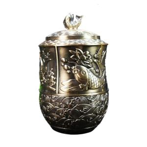 Large Teas Canister with Airtight Lid Metal Craftsmanship Dry Goods Storage Tin for Home Practical Teas Container