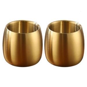 Set Of 2 Stackable 304Stainless Steel Beer Cups Coffee Mugs Cold Water Glasses Double Walled Outdoor Drinkwares for Milk