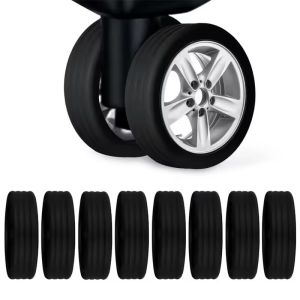 8ชิ้น ผ้าคลุมล้อกระเป๋าเดินทาง / ผ้าคลุมล้อป้องกันกระเป๋าเดินทางแบบลดเสียง / ผ้าคลุมล้อป้องกันกล่องใส่รถเข็น