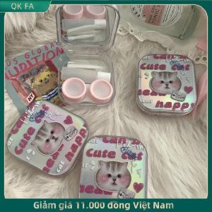 QK FA ✨ Dễ thương Mini liên hệ với ống kính Hộp kit cho du lịch xách tay liên hệ với ống kính lưu trữ container
