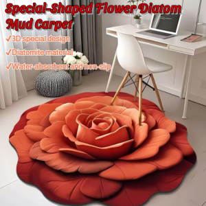 Shaped Flower Diatomaceous Earth Floor Mat: Absorbent & Quick-drying