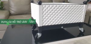 Chậu ghép có bánh xe Daim đáy 42x51cm cao 29cm có bánh xe đẩy chuyên dùng trồng rau ăn lá bền từ 5 năm