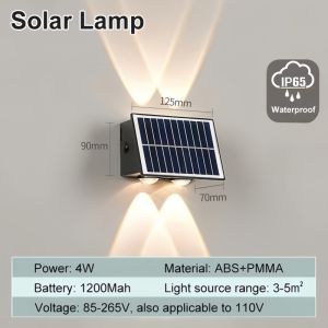 Solar LED Wall Light Outdoor Waterproof Warm Garden Decoration Mini LED Wall Lamp Fence Lights