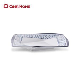 Dĩa vuông dĩa vân xanh bằng nhựa melamine dĩa để đồ ăn 23.3cm