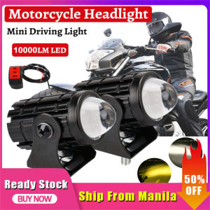 【Ready Stock】Mini Driving Light Motorcycle Led Super Bright Spot Dual Color 6000K White 3000K Yellow