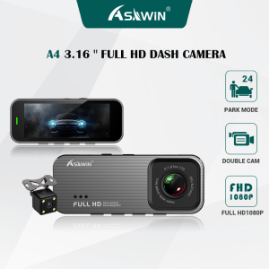 Asawin A4 24 jam Mod Parkir Kamera Kereta Depan Dan Belakang Dual Lens Kereta Monitoring Fhd 1080P Metal Shell Multi lingual G-Sensor