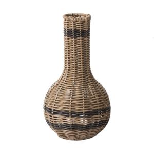 Minimalists Imitation Rattan Decorative Vase for Modern or Classical Interior Faux Rattan Woven Flower Holder Container