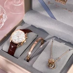 OLEVS 5523 Leather Band Waterproof Watch For Women Fashion Quartz Women Wristwatches Luminous Chronograph Calendar