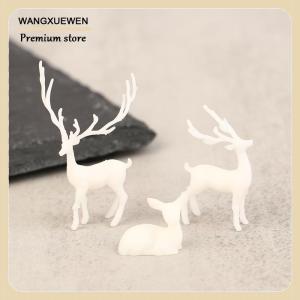 [COD] ต้นกวางคริสตัลเรซินขนาดเล็ก1ชิ้นตกแต่งโต๊ะของหวานสีขาวตกแต่งโต๊ะสำหรับเด็กบ้านของขวัญปีใหม่