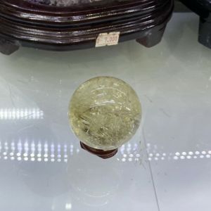 Quả cầu thạch anh vàng phong thủy đá thạch anh