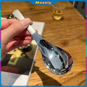 Masely 14.5cm Stainless Steel Spoon Wear And Rust Prevention Dessert Spoon Silver Gold Color Spoon