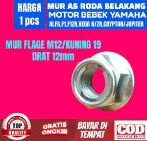 MUR NUR VELG AS RODA MOTOR BEBEK DEPAN / BELAKANG SUPRA KARISMA KIRANA GRAND UKURAN M12 KUNCI 19 HARGA 1 PCS DAN 1 SET AS DEPAN BEAT VARIO SCOOPY DAN MUR AS BEBEK YAMAHA