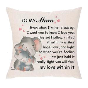 Funny Linen Cushion Cover 45x45cm Unique Sofa Bed Pillow Case for Mothers Day Gift from Children