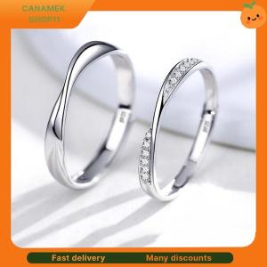 ❣️❣️❣️ 1Pair Couple Ring Crystal Diamond Wedding Engagement Jewelry Adjustable Rings
