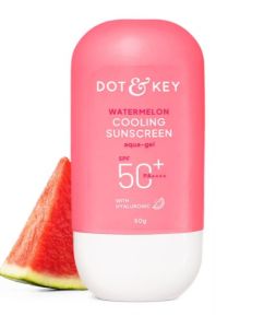 Dot & Key Watermelon Hyaluronic Cooling Sunscreen SPF 50 PA+++| for Oily Normal & Combination Skin | UV + Blue Light Protection | Lightweight | No White Cast | Boosts Vitamin D Absorption