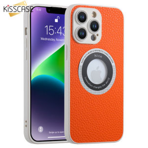 [Phim ống kính lấp lánh] kisscase Ốp bảo vệ ống kính khoan bằng kim loại đèn flash bằng thủy tinh chất liệu da PU Magsafe cho Iphone 14 Pro Max 14 Plus 13 12 11 Ốp chống sốc