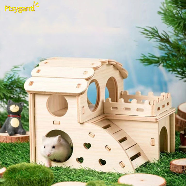 Ptsygantl Hamster Hideout, Hamster House With Simulate Fences And ... - Whimsical Hamster Hidehouses With Bond 007 Bubble Windows