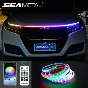 12V Car Daytime Running Lights Led Car Hood Light Strips Auto Modified Front Headlight Colorful Decorative Lamp