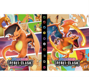 Sổ đựng thẻ Pokemon 3D chứa 240 card bìa hình Charizard khủng long lửa 1492 25b