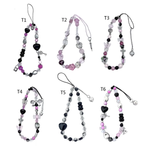 Handmade Y2K Phone Chain Lovely Pendant Charm Cute Cellphone Strap Lanyard Gothic Cool Girl Bag Chain for Keys Accessory