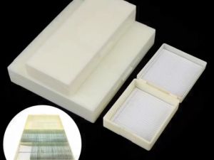 100Pcs Bio Slice Storage Box Plastic Rectangular Case For Microscope Glass Slide Specimen Collection