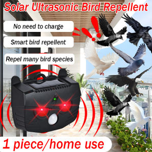 Penghalau burung 10000m without birds Solar Ultrasonic Bird Repellent Outdoor anti bird 2025 Upgrade AI smart chip pigeons repellent  merpati IP67 level waterproof 360°eviction High frequency sound waves crow repellent Intelligent 驱鸟神器赶鸟神器