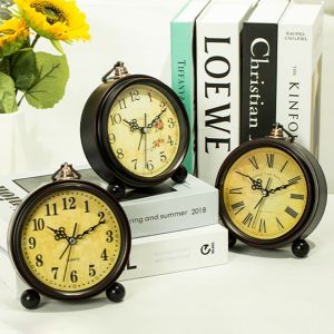 UMBRAULI Siêu yên tĩnh Đồng hồ bàn thạch anh Retro Có thể treo được Đồng hồ để bàn cổ điển Đơn giản Cổ điển Đồng hồ cơ Thời gian cho phòng ngủ