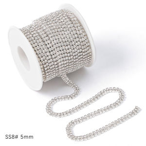 10Yards/Roll 2 Rows SS6-SS16 Crystal Rhinestone Chain Sew-On Glue-On rhinestones Trim Cup Chain For Garment DIY handmade chain Accessories