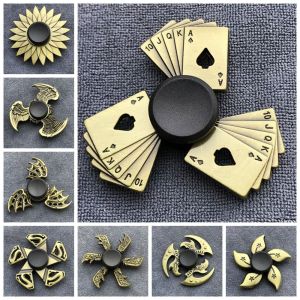 NILE Brass Color Finger Spinner Metal Zinc Alloy Hand Spinning Hand Spinner ADHD Anxiety Fidget Spinner Kids Toys